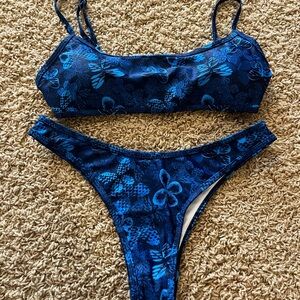 Blue Floral Bikini Set